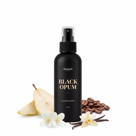 Black Opum autoparfum spray 100 ml met peer, koffie, witte bloemen en vanille