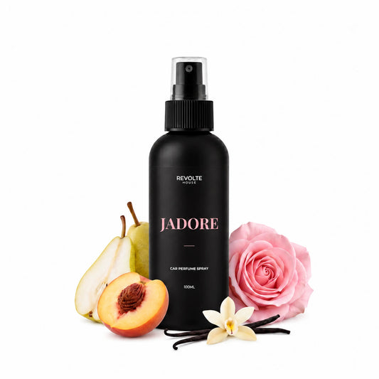 Jadore autoparfum spray 100 ml met peer, perzik, roos en vanille