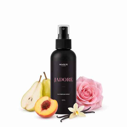 Jadore autoparfum spray 100 ml met peer, perzik, roos en vanille