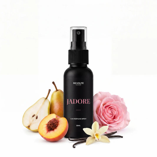 Jadore autoparfum spray 30 ml met peer, perzik, roos en vanille