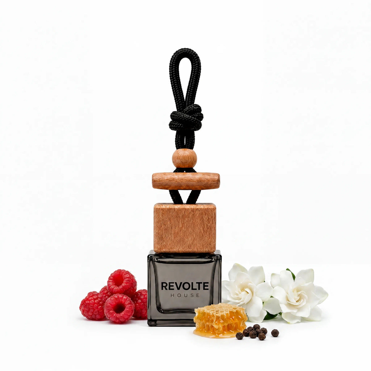 Lady Milly autoparfum hanger met framboos, witte bloemen, honing en patchouli