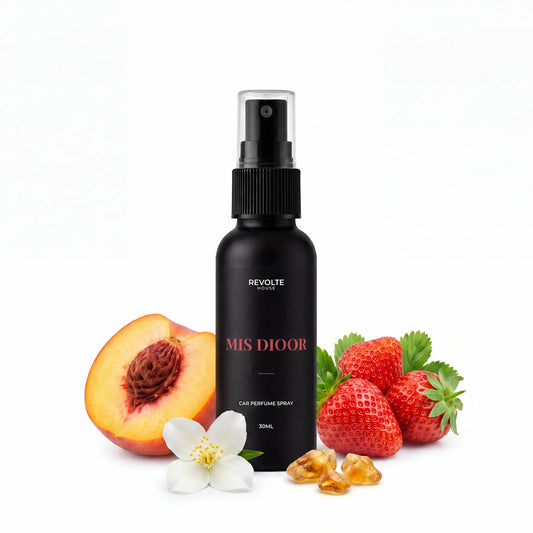 Mis Dioor autoparfum spray 30 ml met perzik, aardbei, jasmijn en amber