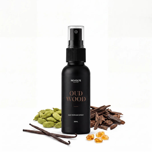 Oud Wood autoparfum spray 30 ml met kardemom, oud, vanille en amber