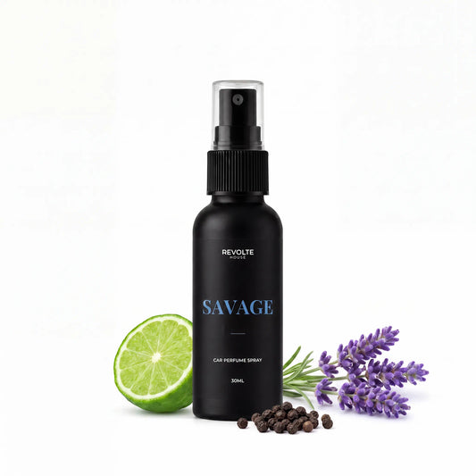 Savage autoparfum spray 30 ml met bergamot, lavendel, patchouli en cederhout