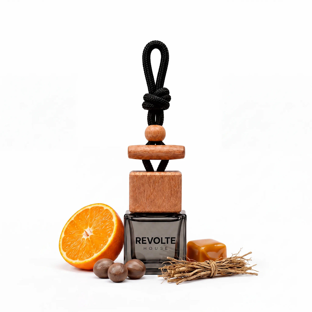 Skandal autoparfum hanger met mandarijn, karamel, tonkaboon en vetiver